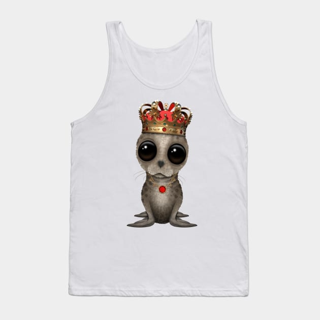 Cute Baby Seal Wearing Crown Tank Top by jeffbartels